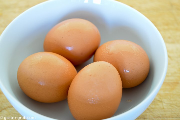 Four eggs in a bowl.