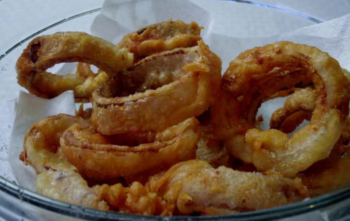 Beer battered onion rings.