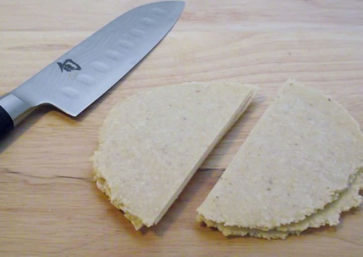 Tortillas cut in half